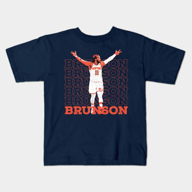 jalen brunson -  vintage grunge Kids T-Shirt by Bisrto